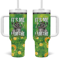Funny Raccoon St Patrick's Day Tumbler With Handle It's Me I Am the Shenanigans