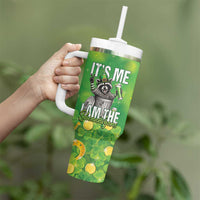 Funny Raccoon St Patrick's Day Tumbler With Handle It's Me I Am the Shenanigans