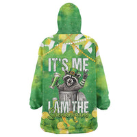 Funny Raccoon St Patrick's Day Wearable Blanket Hoodie It's Me I Am the Shenanigans