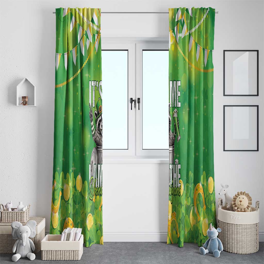 Funny Raccoon St Patrick's Day Window Curtain It's Me I Am the Shenanigans