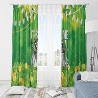 Funny Raccoon St Patrick's Day Window Curtain It's Me I Am the Shenanigans
