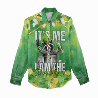 Funny Raccoon St Patrick's Day Women Casual Shirt It's Me I Am the Shenanigans