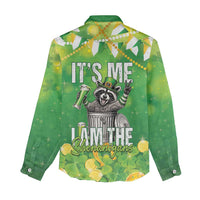 Funny Raccoon St Patrick's Day Women Casual Shirt It's Me I Am the Shenanigans