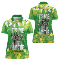 Funny Raccoon St Patrick's Day Women Polo Shirt It's Me I Am the Shenanigans
