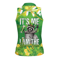 Funny Raccoon St Patrick's Day Women Sleeveless Polo Shirt It's Me I Am the Shenanigans