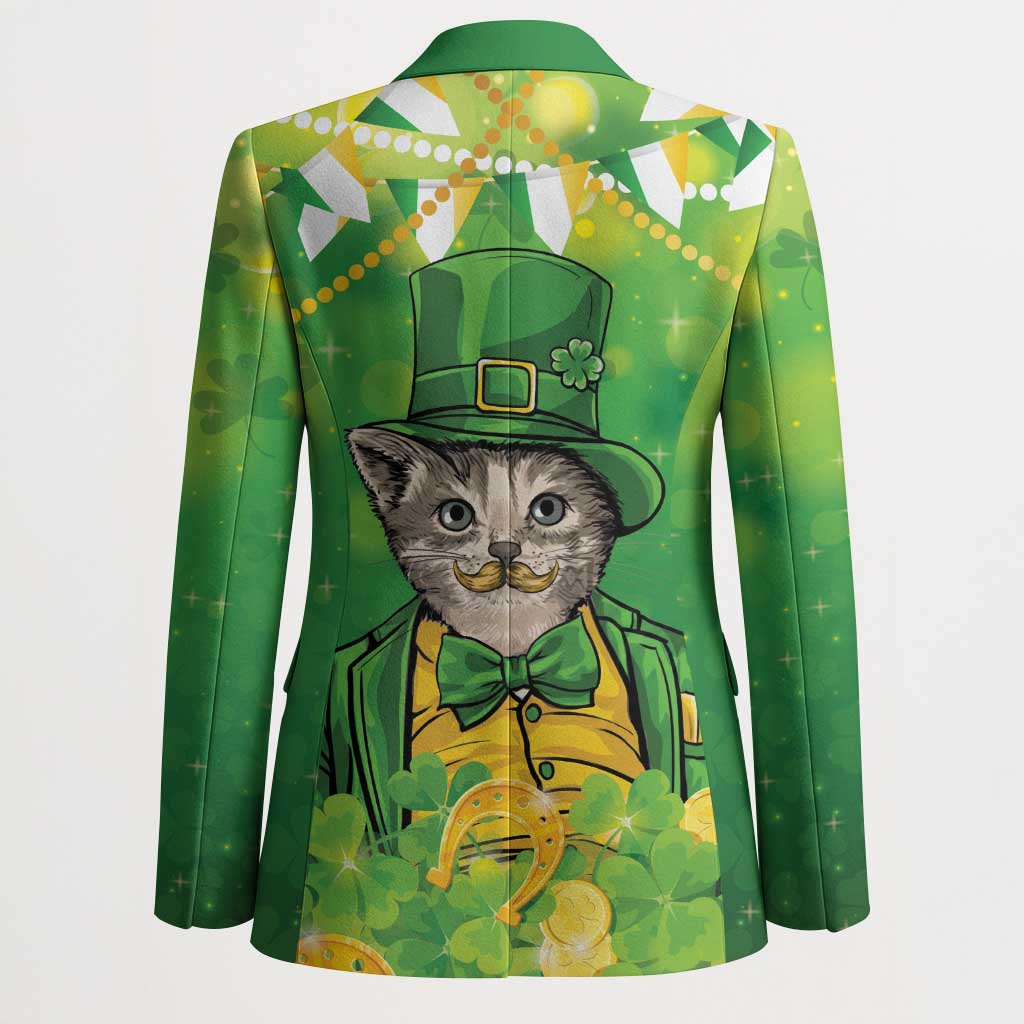 Funny Cat St Patrick's Day Blazer Irish Leprechaun Lucky Cat