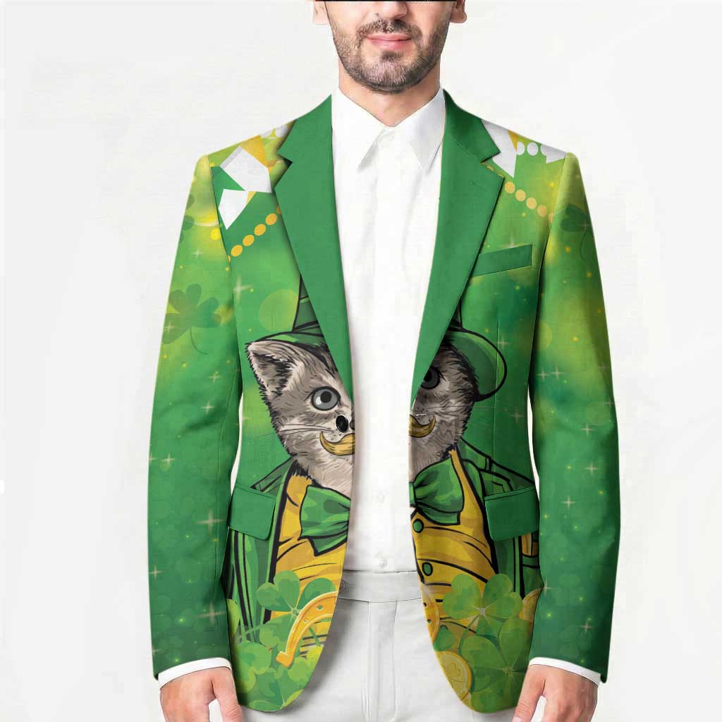 Funny Cat St Patrick's Day Blazer Irish Leprechaun Lucky Cat