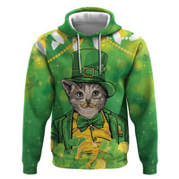 Funny Cat St Patrick's Day Hoodie Irish Leprechaun Lucky Cat
