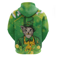 Funny Cat St Patrick's Day Hoodie Irish Leprechaun Lucky Cat