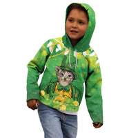 Funny Cat St Patrick's Day Kid Hoodie Irish Leprechaun Lucky Cat