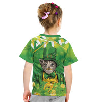 Funny Cat St Patrick's Day Kid T Shirt Irish Leprechaun Lucky Cat