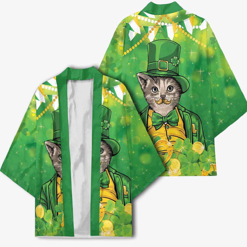 Funny Cat St Patrick's Day Kimono Irish Leprechaun Lucky Cat