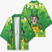 Funny Cat St Patrick's Day Kimono Irish Leprechaun Lucky Cat