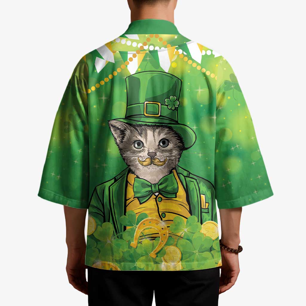 Funny Cat St Patrick's Day Kimono Irish Leprechaun Lucky Cat
