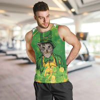 Funny Cat St Patrick's Day Men Tank Top Irish Leprechaun Lucky Cat