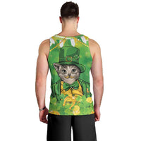 Funny Cat St Patrick's Day Men Tank Top Irish Leprechaun Lucky Cat