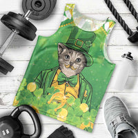 Funny Cat St Patrick's Day Men Tank Top Irish Leprechaun Lucky Cat