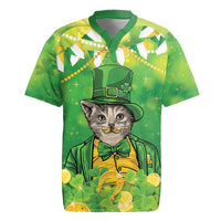 Funny Cat St Patrick's Day Rugby Jersey Irish Leprechaun Lucky Cat