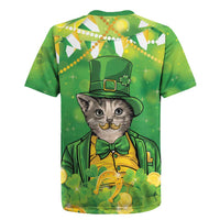 Funny Cat St Patrick's Day Rugby Jersey Irish Leprechaun Lucky Cat