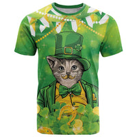 Funny Cat St Patrick's Day T Shirt Irish Leprechaun Lucky Cat