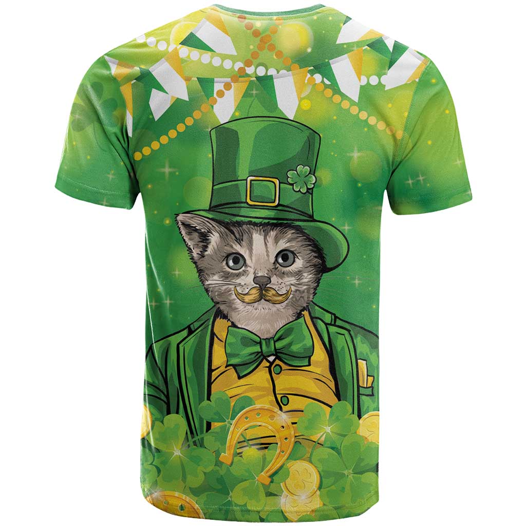 Funny Cat St Patrick's Day T Shirt Irish Leprechaun Lucky Cat