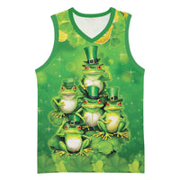 Funny Frog St Patrick's Day Basketball Jersey Lucky Shamrock Frog