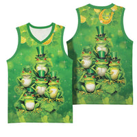 Funny Frog St Patrick's Day Basketball Jersey Lucky Shamrock Frog
