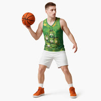 Funny Frog St Patrick's Day Basketball Jersey Lucky Shamrock Frog