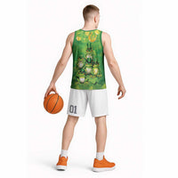 Funny Frog St Patrick's Day Basketball Jersey Lucky Shamrock Frog