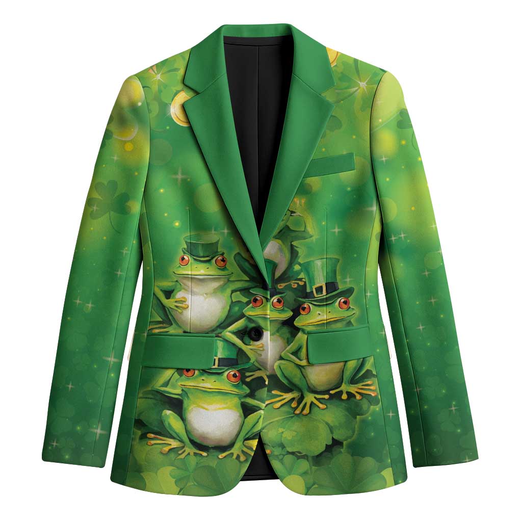 Funny Frog St Patrick's Day Blazer Lucky Shamrock Frog