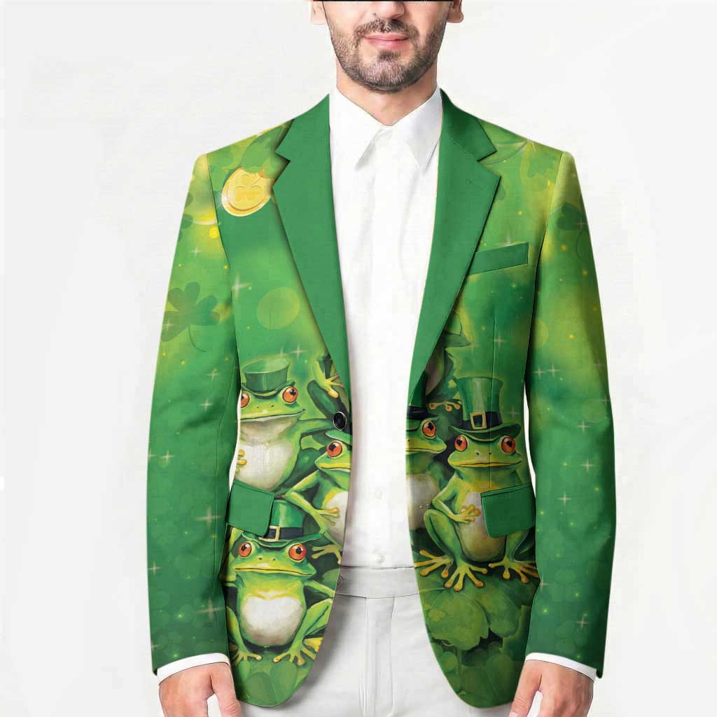 Funny Frog St Patrick's Day Blazer Lucky Shamrock Frog