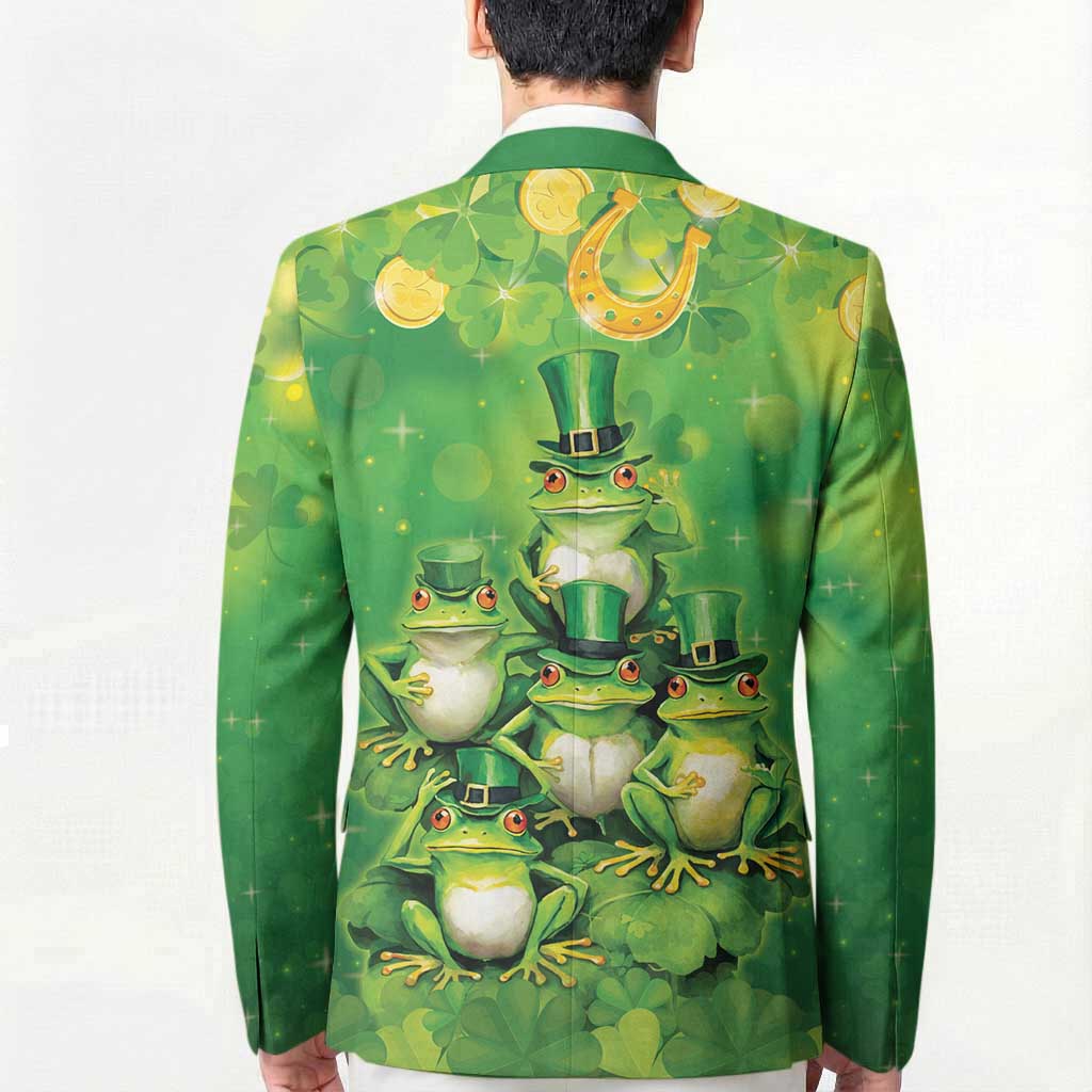 Funny Frog St Patrick's Day Blazer Lucky Shamrock Frog