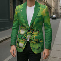 Funny Frog St Patrick's Day Blazer Lucky Shamrock Frog