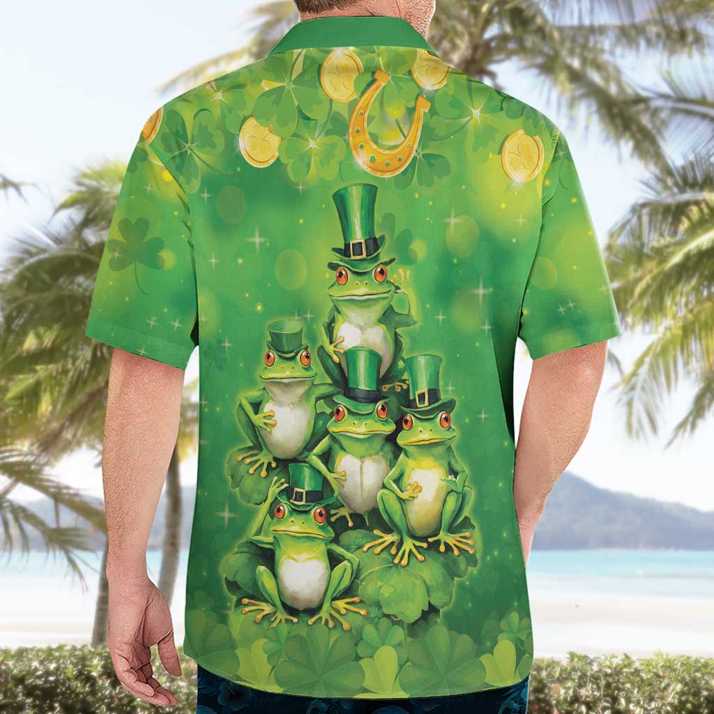 Funny Frog St Patrick's Day Hawaiian Shirt Lucky Shamrock Frog