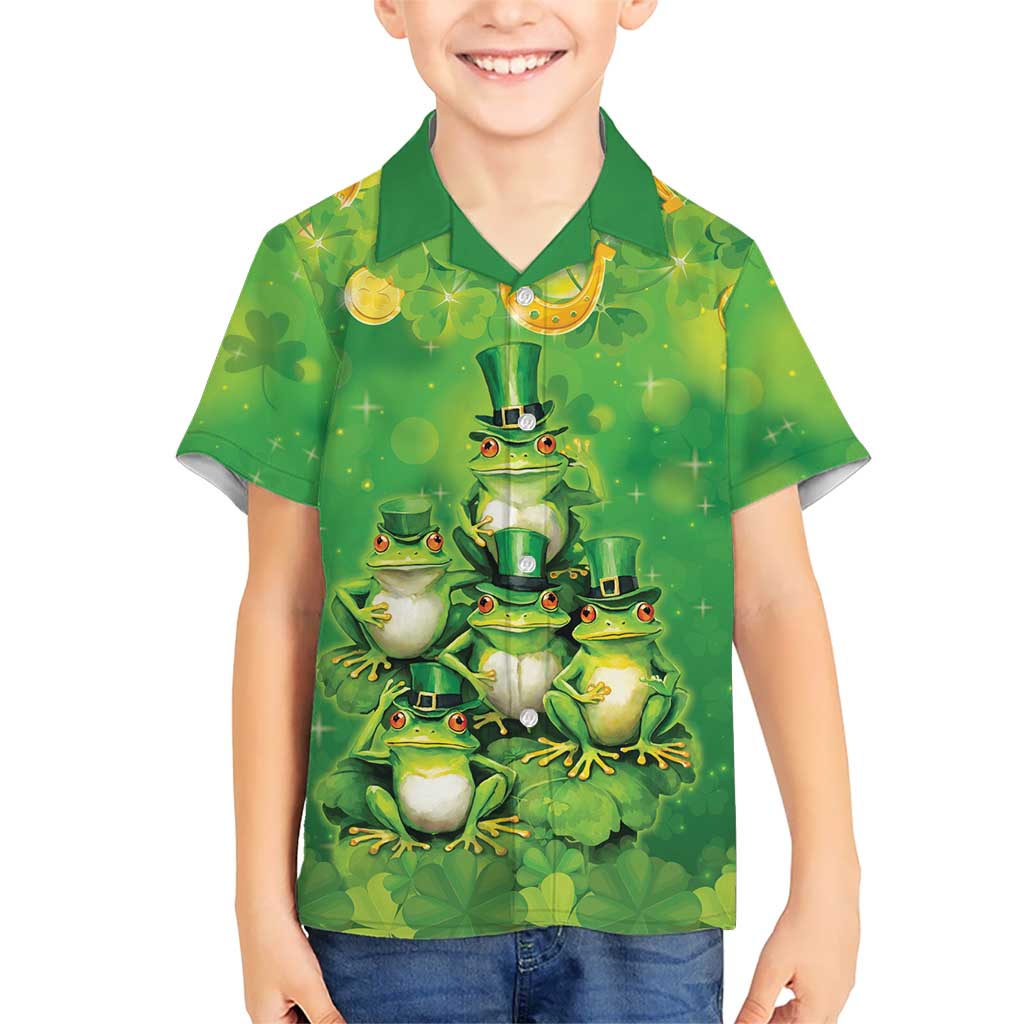 Funny Frog St Patrick's Day Hawaiian Shirt Lucky Shamrock Frog