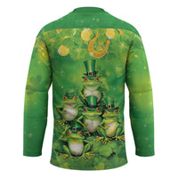 Funny Frog St Patrick's Day Hockey Jersey Lucky Shamrock Frog