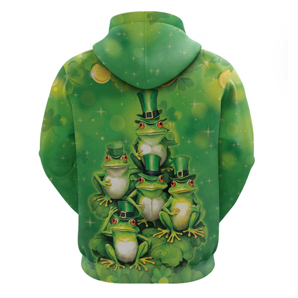 Funny Frog St Patrick's Day Hoodie Lucky Shamrock Frog