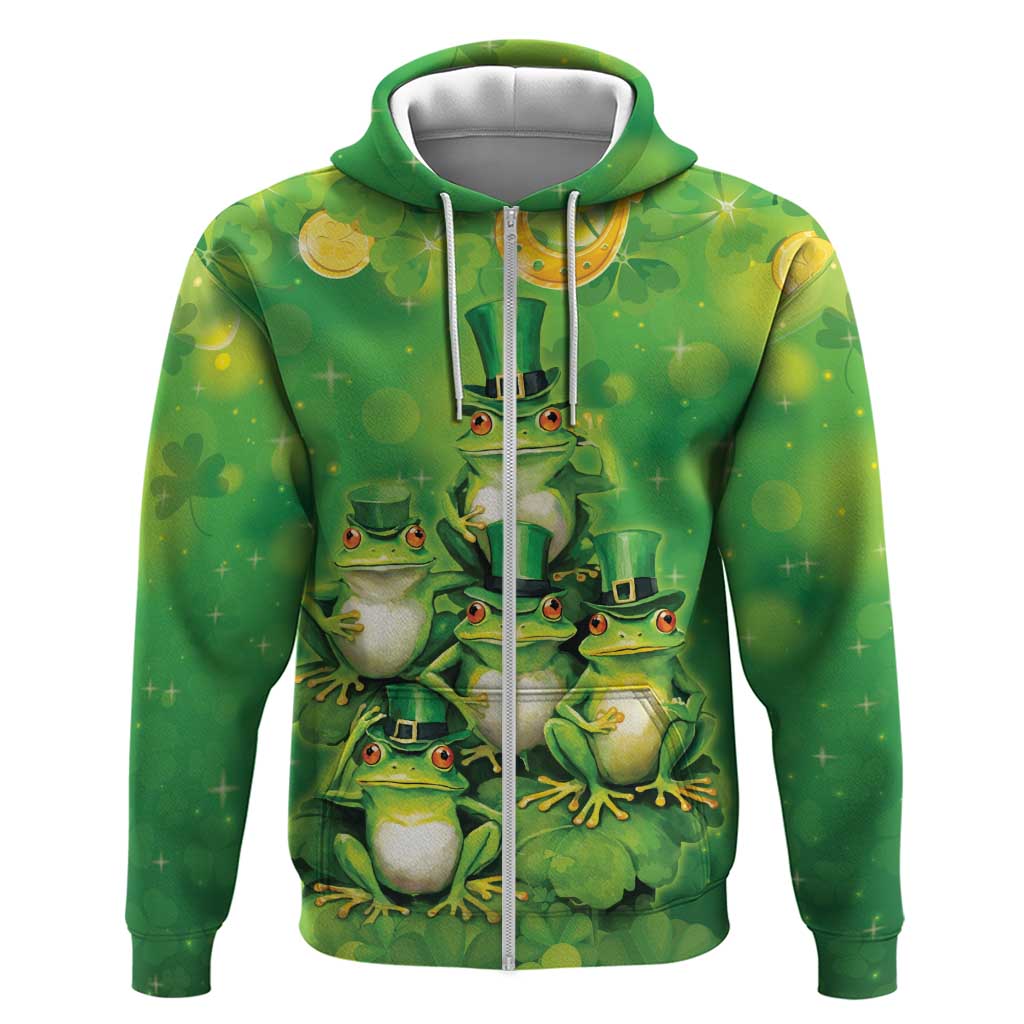 Funny Frog St Patrick's Day Hoodie Lucky Shamrock Frog