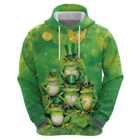 Funny Frog St Patrick's Day Hoodie Lucky Shamrock Frog