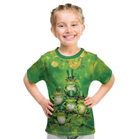 Funny Frog St Patrick's Day Kid T Shirt Lucky Shamrock Frog