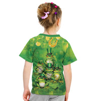 Funny Frog St Patrick's Day Kid T Shirt Lucky Shamrock Frog