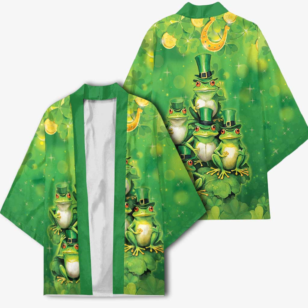 Funny Frog St Patrick's Day Kimono Lucky Shamrock Frog