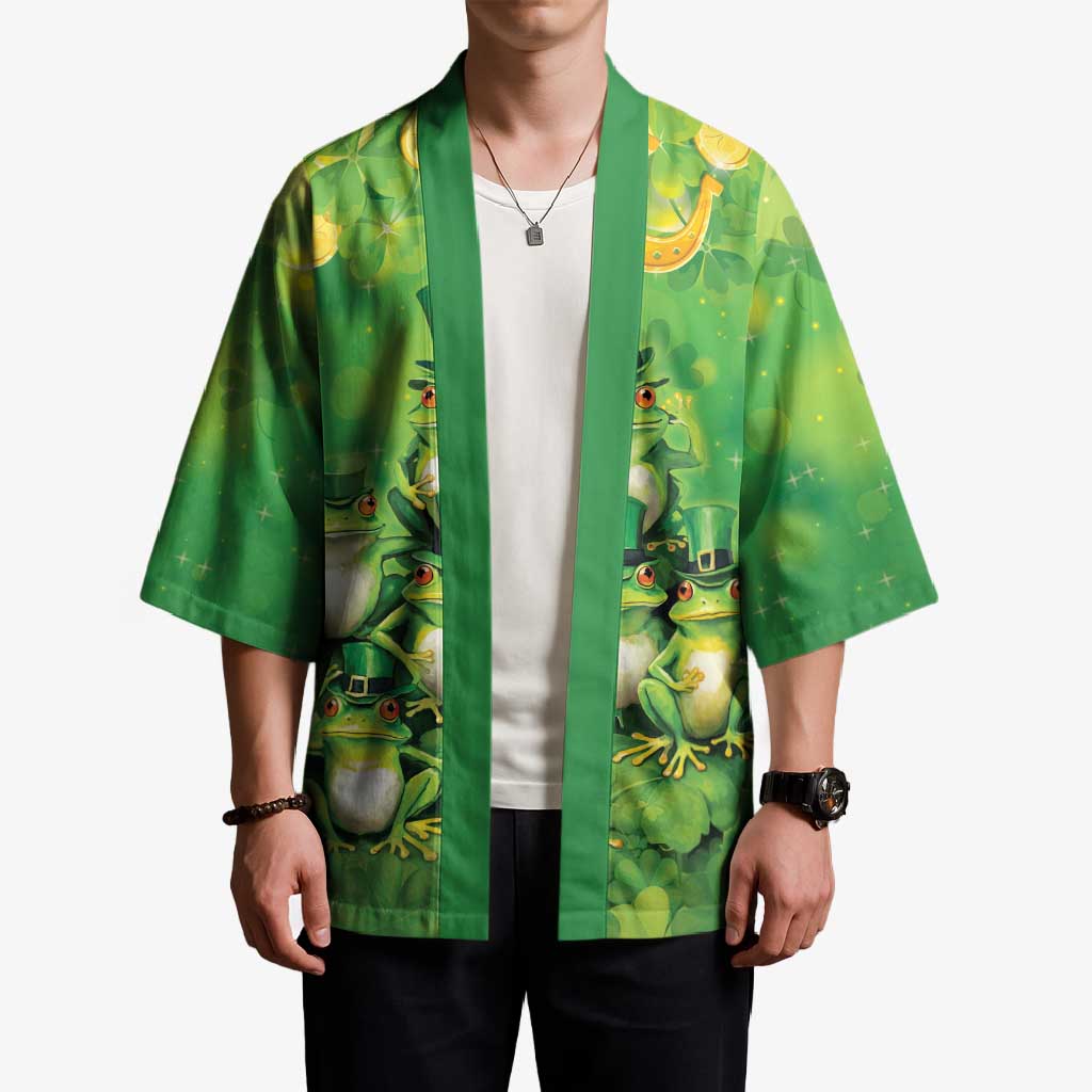 Funny Frog St Patrick's Day Kimono Lucky Shamrock Frog