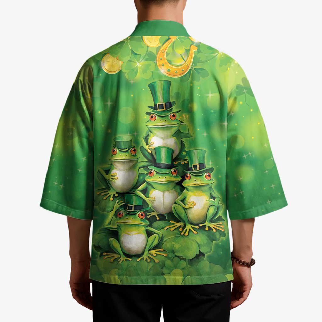 Funny Frog St Patrick's Day Kimono Lucky Shamrock Frog