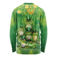 Funny Frog St Patrick's Day Long Sleeve Shirt Lucky Shamrock Frog