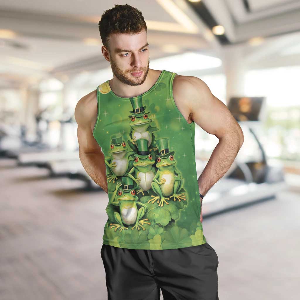 Funny Frog St Patrick's Day Men Tank Top Lucky Shamrock Frog