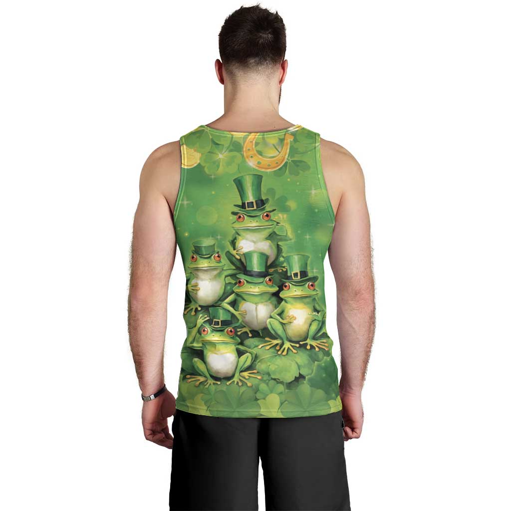 Funny Frog St Patrick's Day Men Tank Top Lucky Shamrock Frog
