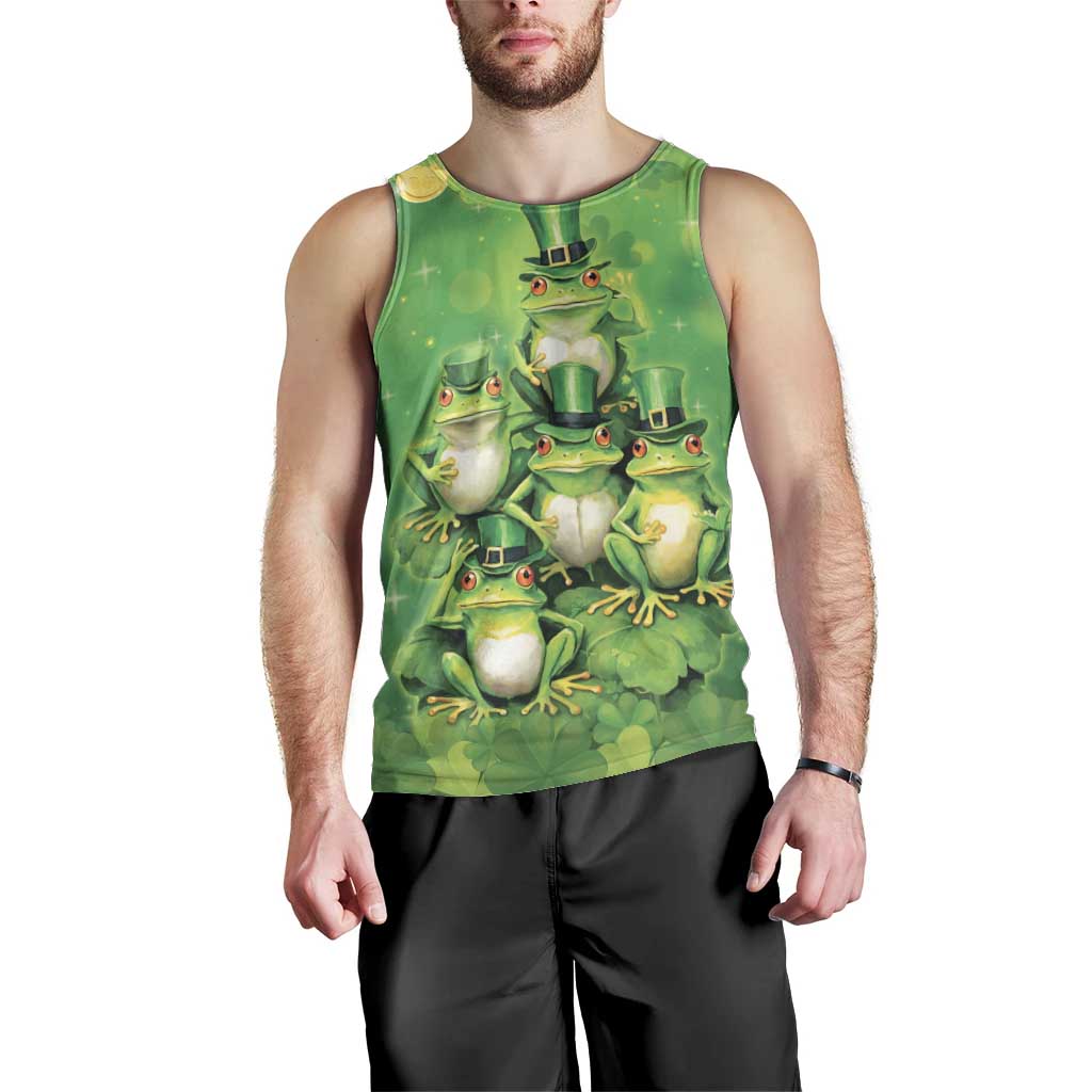 Funny Frog St Patrick's Day Men Tank Top Lucky Shamrock Frog