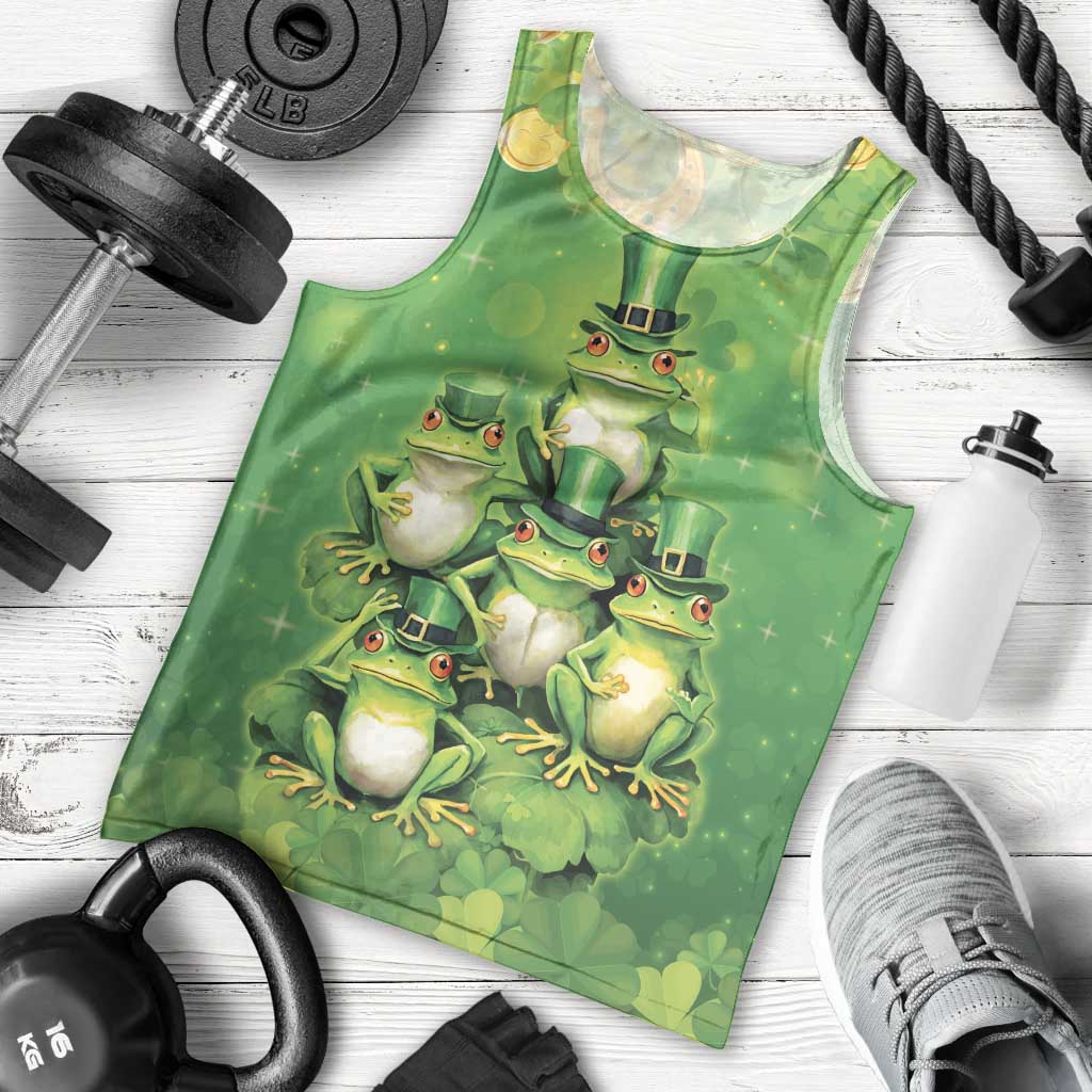 Funny Frog St Patrick's Day Men Tank Top Lucky Shamrock Frog
