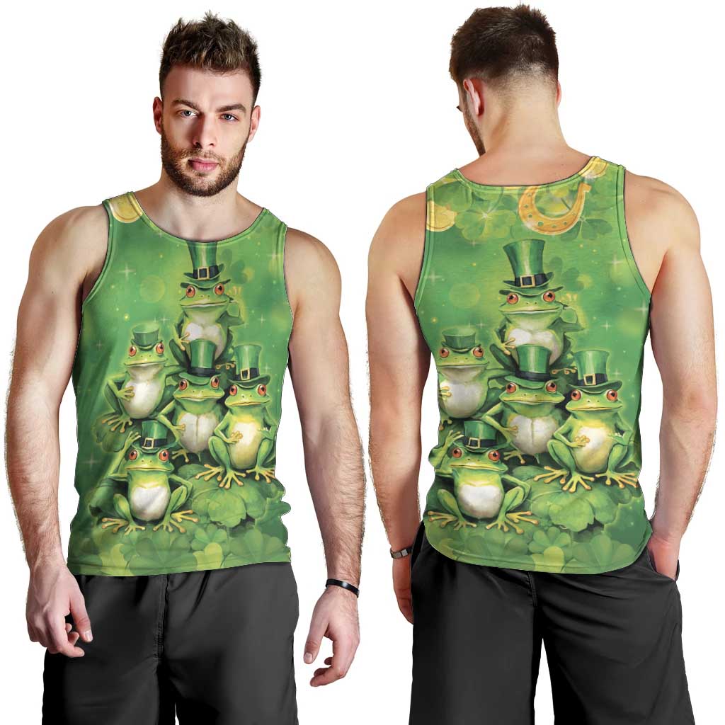Funny Frog St Patrick's Day Men Tank Top Lucky Shamrock Frog